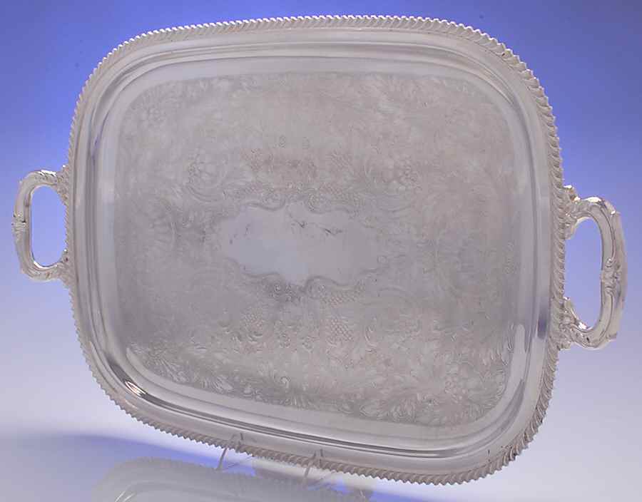 Georgian Gadroon (Silverplate, Hollowware) Large Waiter Tray by Oneida Silver-1
