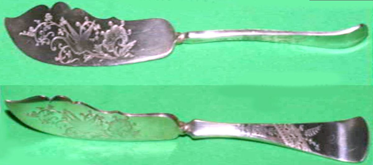 Rockford Seven (Silverplate) Flat Twisted Handle Master Butter Knife Bright Cut by Oneida Silver-1
