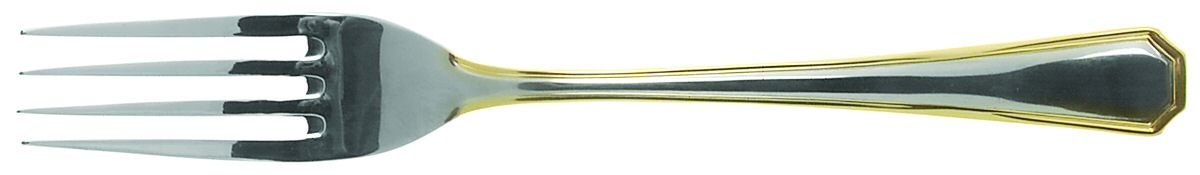 Lyon (Stainless, Gold Accent) Solid Serving Fork by Oneida Silver-1