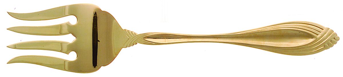 Golden Heiress(Gold Electroplate) Medium Solid Cold Meat Serving Fork by Oneida Silver-1
