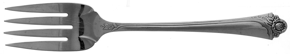 Fantasy Rose (Silverplate) Medium Solid Cold Meat Serving Fork by Oneida Silver-1