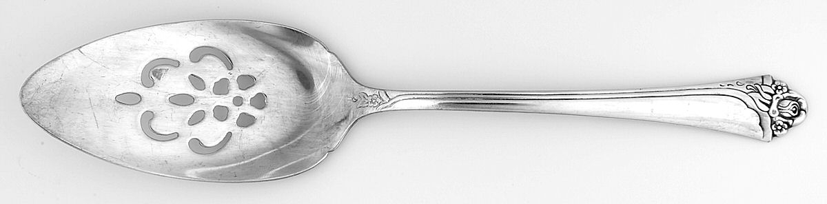 Fantasy Rose (Silverplate) Pierced All Stainless Pie Server by Oneida Silver-1