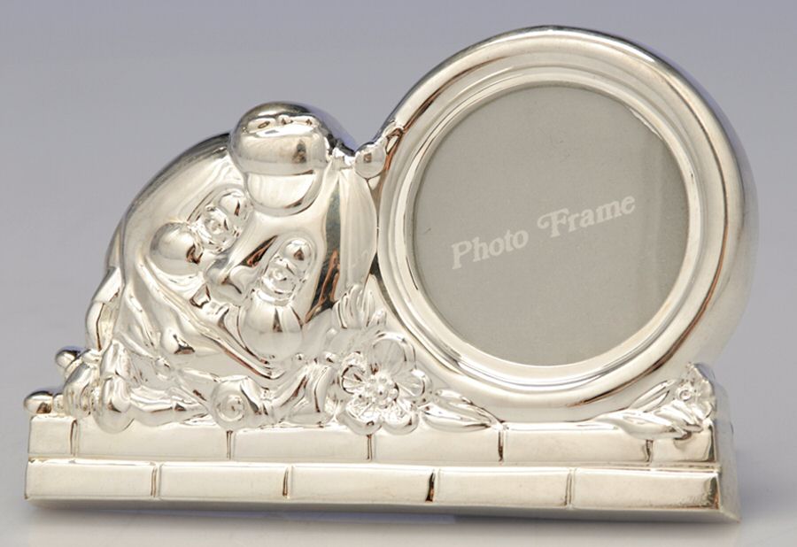 Humpty Dumpty (Stainless) Frame-Holds 2" X 2" Picture by Oneida Silver-1
