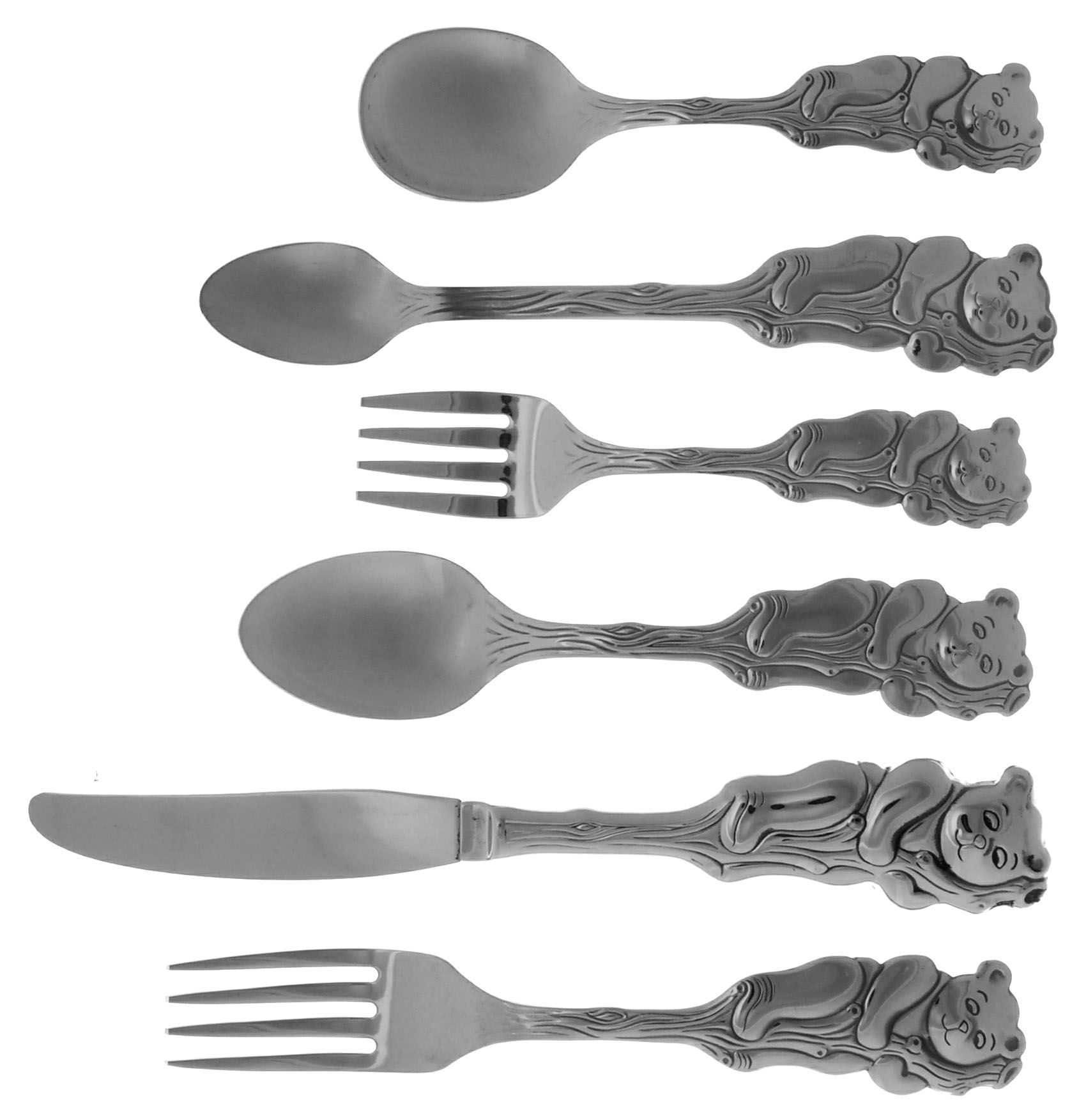 Cubby Bear (Stainless) 6 Piece Progress Set (BF,BS,INS,YS,YF,YK) by Oneida Silver-1