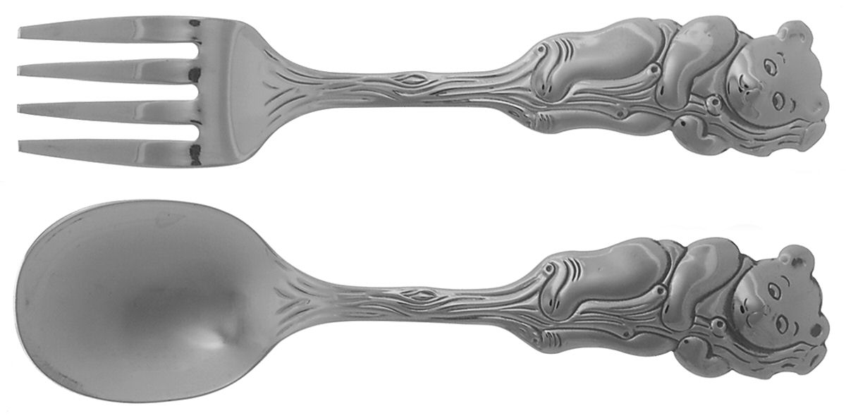 Cubby Bear (Stainless) 2 Pc Baby Set (BF, BS) by Oneida Silver-1