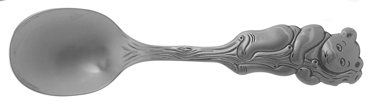 Cubby Bear (Stainless) Straight Handle Baby Spoon by Oneida Silver-1