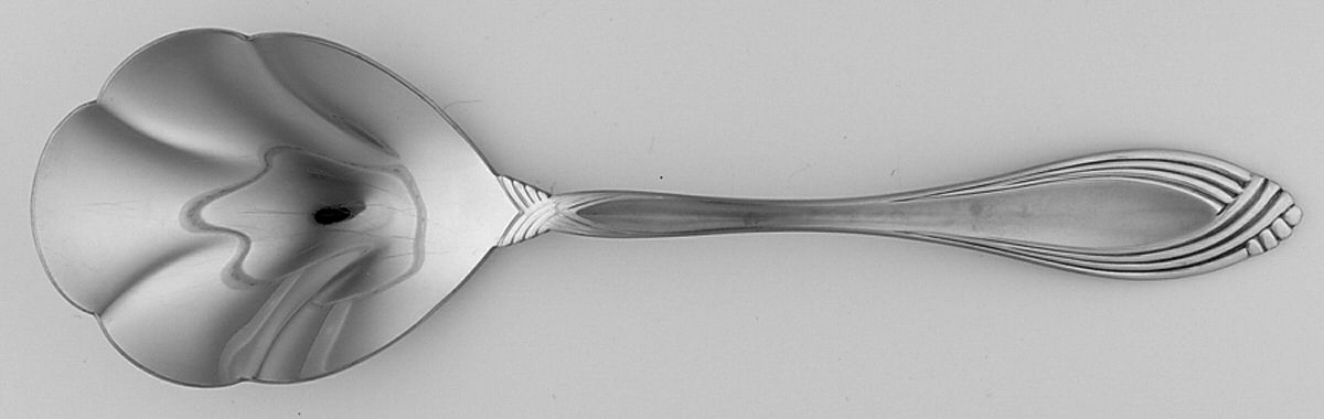 Satin Heiress (Stainless) Solid Shell Casserole Spoon by Oneida Silver-1