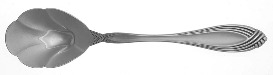 Satin Heiress (Stainless) Sugar Shell Spoon by Oneida Silver-1