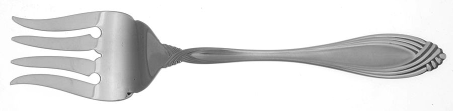 Satin Heiress (Stainless) Medium Solid Cold Meat Serving Fork by Oneida Silver-1