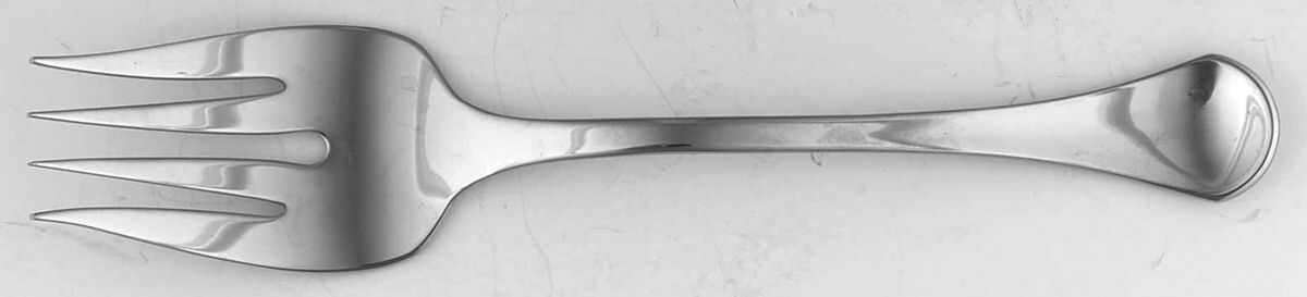 Caprice (Stainless) Medium Solid Cold Meat Serving Fork by Oneida Silver-1