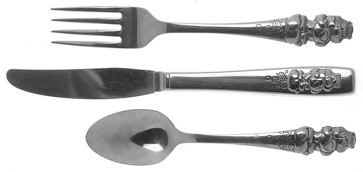 Care Bear (Stainless) 3 Piece Youth Set (Knife, Fork & Spoon) by Oneida Silver-1