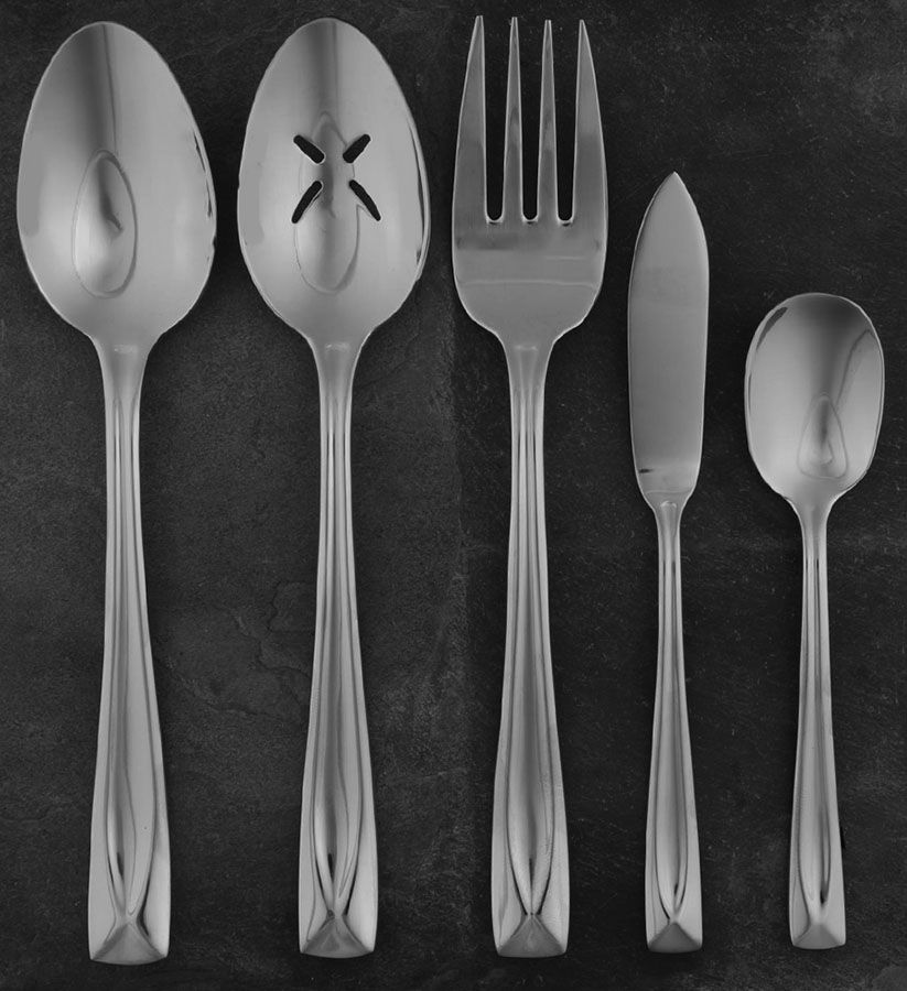Lincoln (Stainless) 5 Piece Hostess Set by Oneida Silver-1