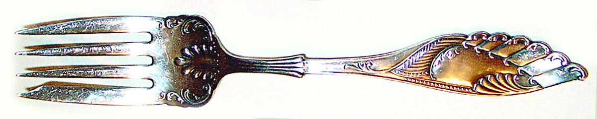 Rockford Four (Silverplate, 1898) Medium Solid Cold Meat Serving Fork by Oneida Silver-1