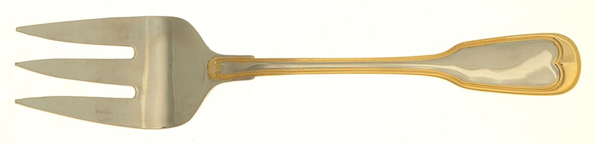 Golden Anne (Stainless) Medium Solid Cold Meat Serving Fork by Oneida Silver-1