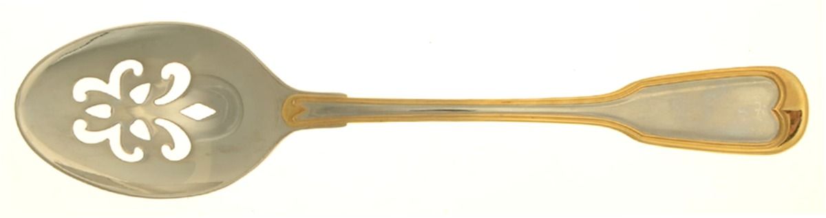 Golden Anne (Stainless) Pierced Tablespoon (Serving Spoon) by Oneida Silver-1