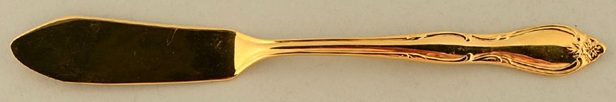 Montclair-Gold (Gold Electroplate Flat Handle Master Butter Knife by Oneida Silver-1