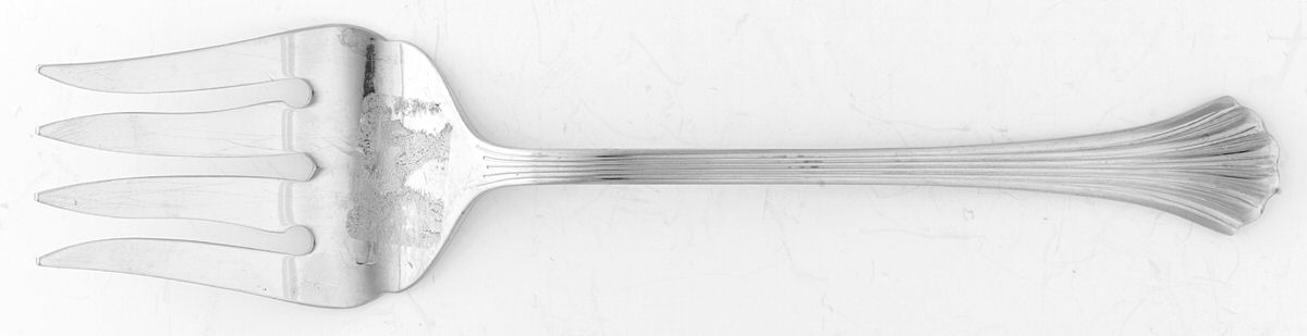 Saratoga (Stainless) Medium Solid Cold Meat Serving Fork by Oneida Silver-1