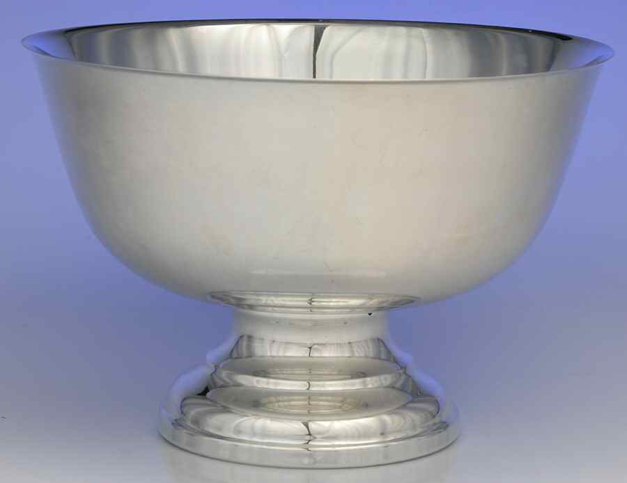 Ridgewood (Slvp, Hlwr, Smooth Edge) Punch Bowl by Oneida Silver-1