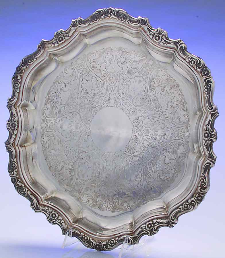 Countess (Silverplate, Hollowware) 14" Round Tray by Oneida Silver-1