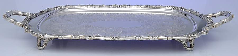 Countess (Silverplate, Hollowware) Large Footed Waiter Tray by Oneida Silver-1