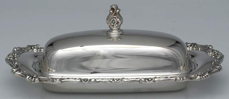 Countess (Silverplate, Hollowware) 1/4 Pound Covered Butter & Liner by Oneida Silver-1