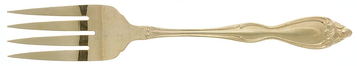 Old South-Gold (Gold Electroplate) Medium Solid Cold Meat Serving Fork by Oneida Silver-1