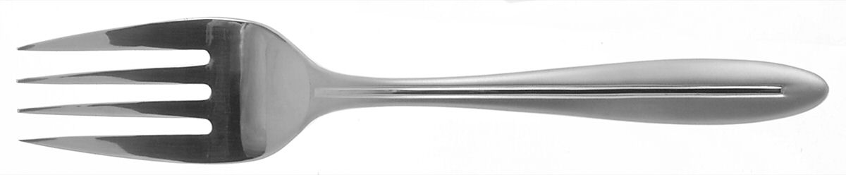 Stave (Stainless) Medium Solid Cold Meat Serving Fork by Oneida Silver-1