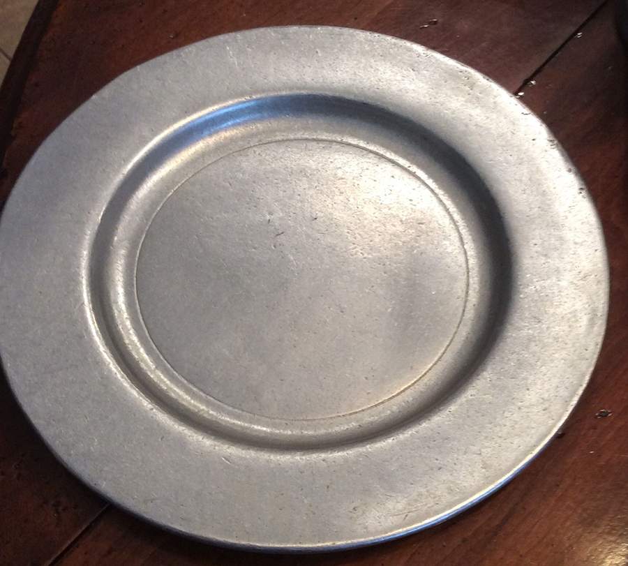 Cambridge Colonial-Pewter Hollowware Smooth Salad Plate by Oneida Silver-1
