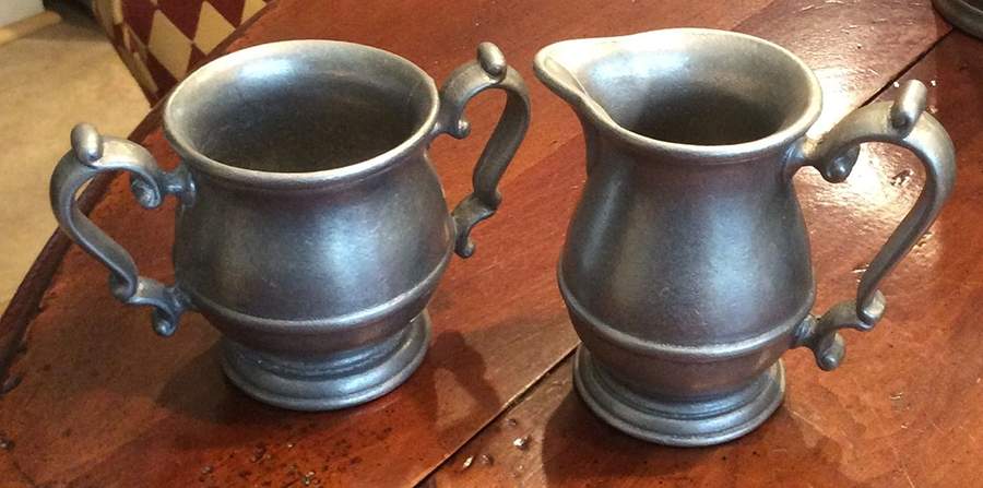 Cambridge Colonial-Pewter Hollowware Smooth Creamer by Oneida Silver-1