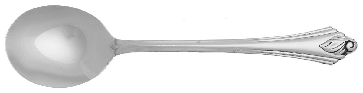 LEAF (Stainless) Round Bowl Soup Spoon (Cream Soup) HC by Oneida Silver-1