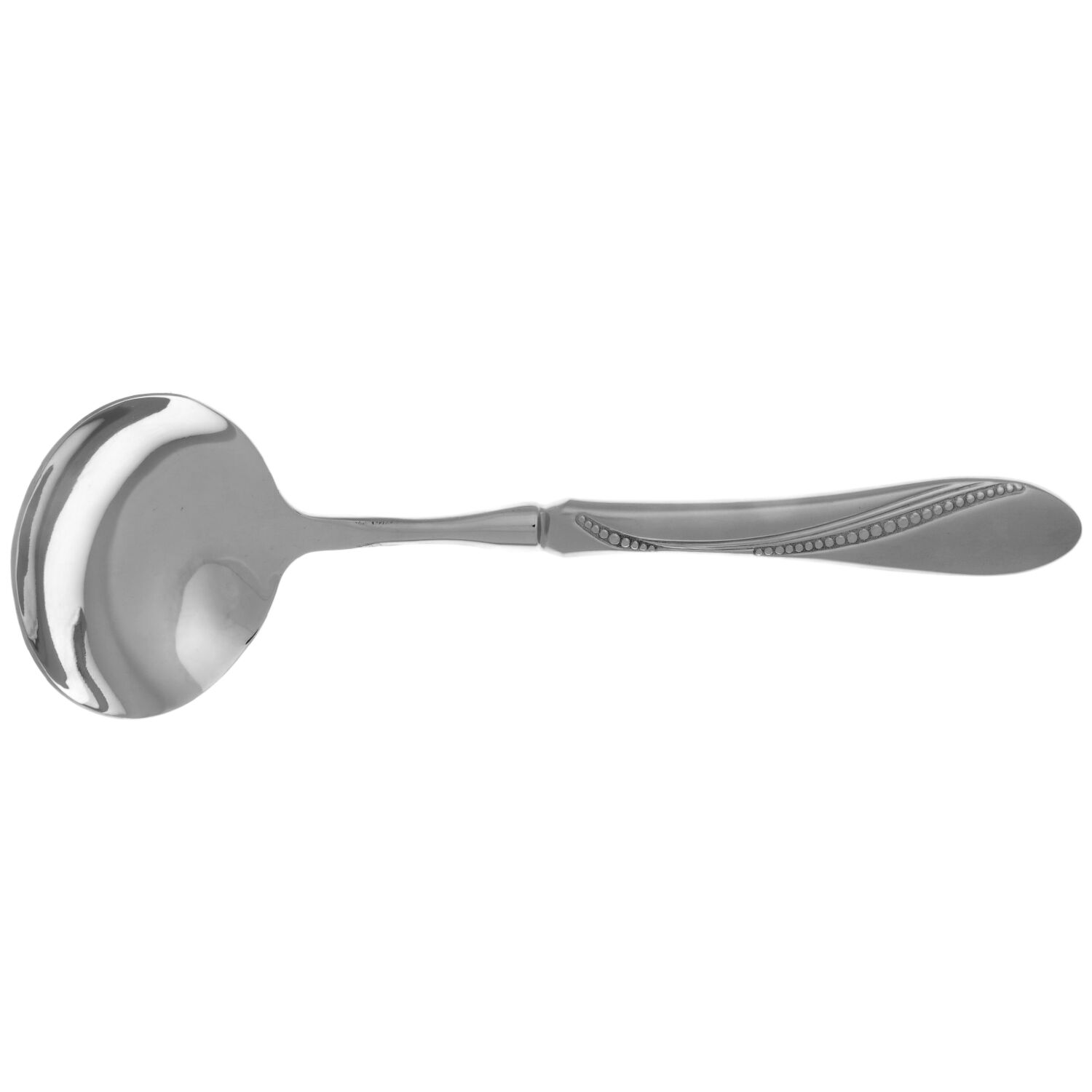 Satin Normandy (Stainless) Gravy Ladle with No Spout Stainless Bowl HC by Oneida Silver-1