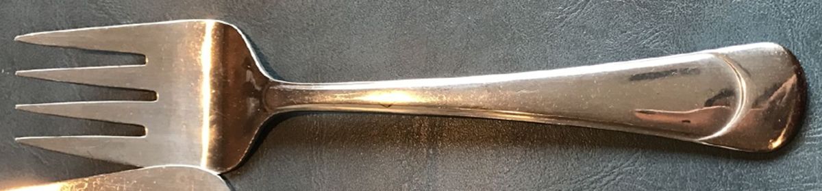 Arc (Stainless, Glossy Finish) Small Solid Cold Meat Serving Fork by Oxford Hall-1