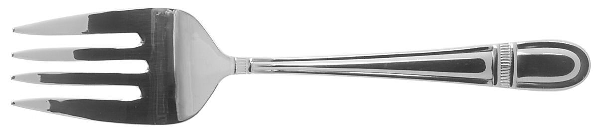 Corbel (Stainless, Glossy) Medium Solid Cold Meat Serving Fork by Oneida Silver-1