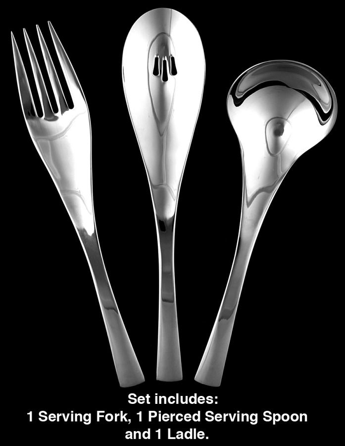 Fluence (Stainless) 3 Piece Set by Oneida Silver-1