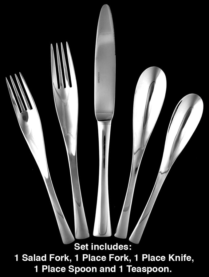 Fluence (Stainless) 5 Piece Set by Oneida Silver-1