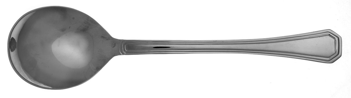Bach (Stainless) Round Bowl Soup Spoon (Cream Soup) by Oneida Silver-1