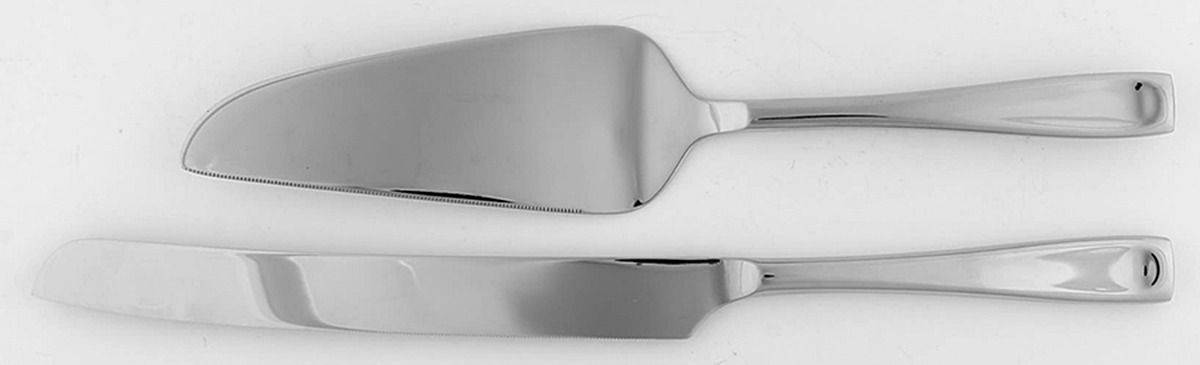 Moda (Stainless) 2 Piece Solid Cake Serving Set (Knife & Server) by Oneida Silver-1