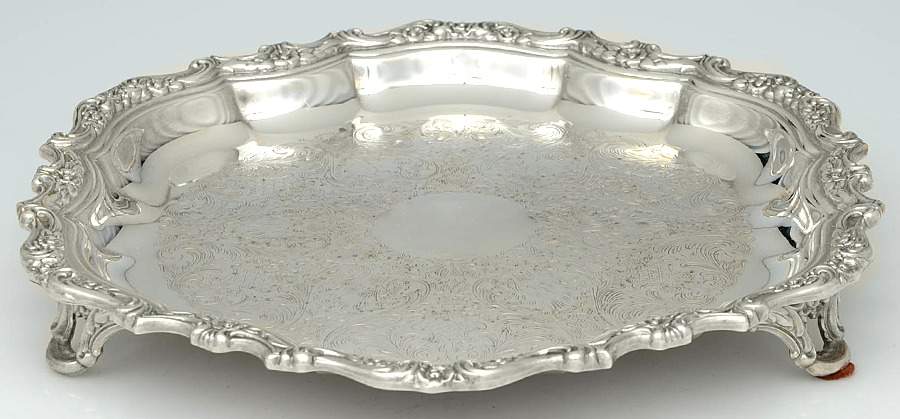 Bellfontaine (Silverplate, Hollowware) 14" Round Footed Tray by Oneida Silver-1