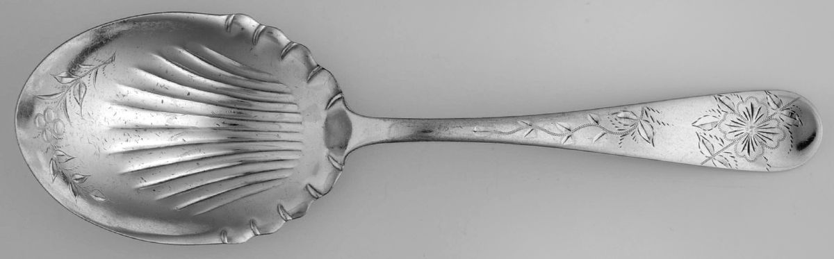 Rockford Nine (Silverplate) Bright Cut Berry/Casserole Spoon by Oneida Silver-1