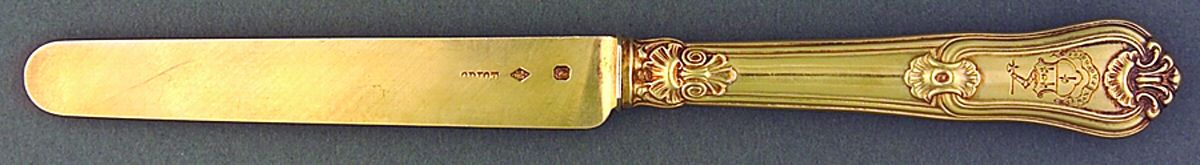 ODS3 (Sterling-Gold Vermeil) Hollow Handle Blunt Knife with Sterling Blade by Odiot-1