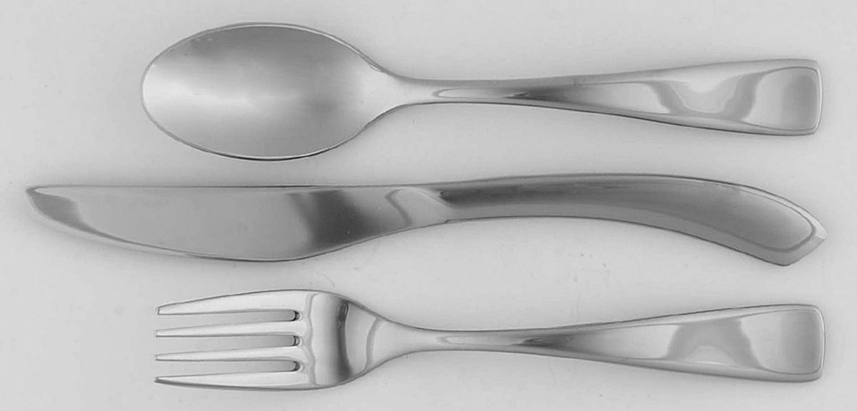 Curva (Stainless) 3 Piece Youth Set (Knife, Fork & Spoon) by Oneida Silver-1