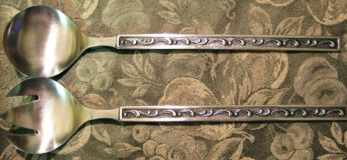 OHS330 (Stainless) (2 Pc) Solid Salad Set by Oneida Silver-1