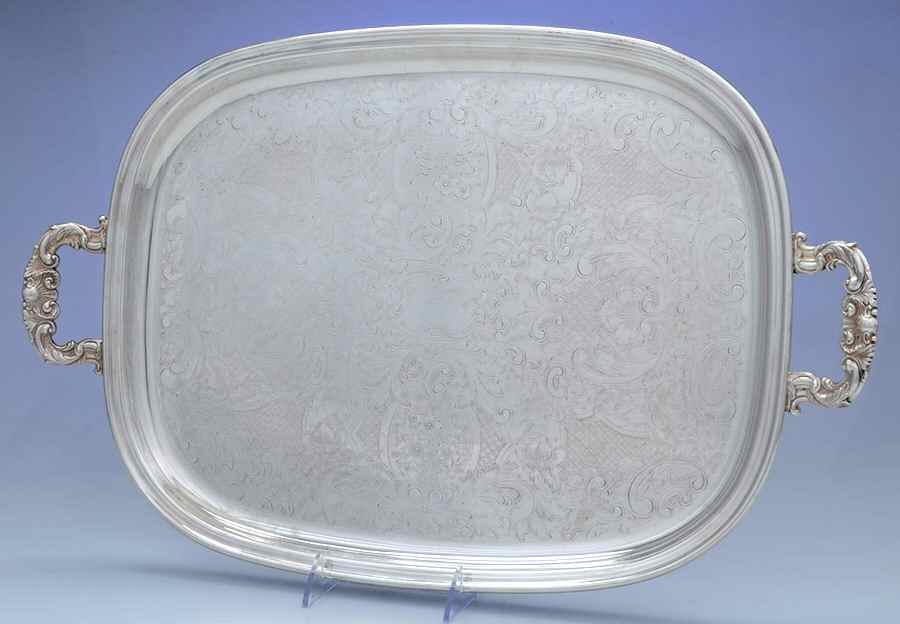 2378 (Silverplate, Hollowware) Large Silverplate Waiter Tray by Oneida Silver-1