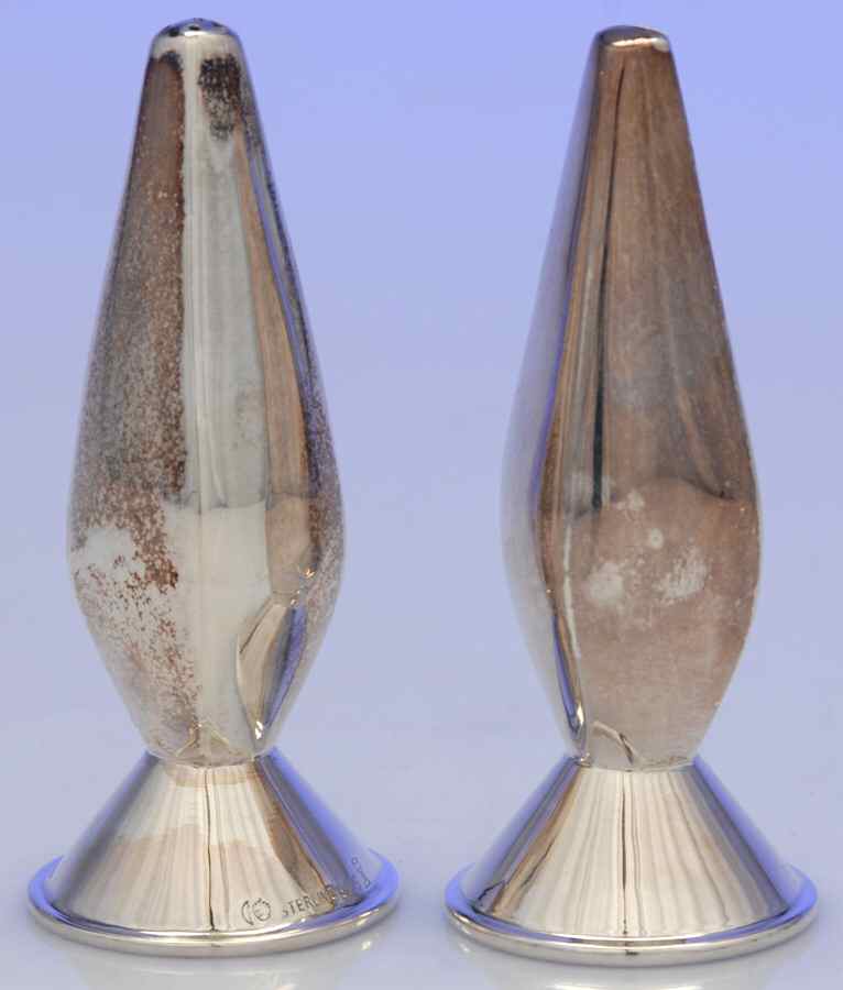 Sterling Hollowware Salt and Pepper Set by Otto Wolter-1