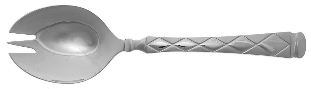 Diamant Frost (Stainless) Solid Salad Serving Fork by Oneida Silver-1