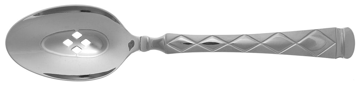 Diamant Frost (Stainless) Pierced Tablespoon (Serving Spoon) by Oneida Silver-1