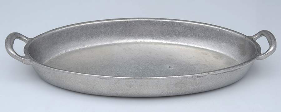 Pewtarex Pewter Hollowware 10" Handled Oval Sizzle Platter by Olde Country Reproductions-1
