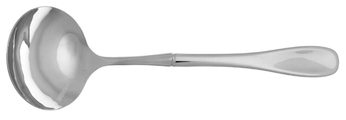 Voss (Stainless) Gravy Ladle with No Spout Stainless Bowl HC by Oneida Silver-1