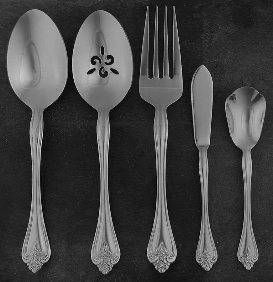 Boutonniere (Stainless) 5 Piece Hostess Set by Oneida Silver-1