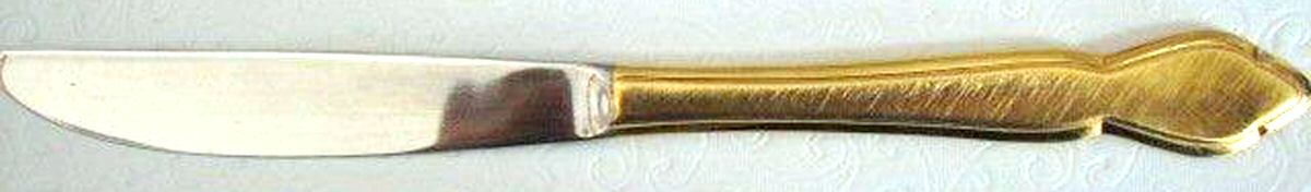 Golden Shoreham (Gold Electroplate) Modern Solid Knife by Oxford Hall-1